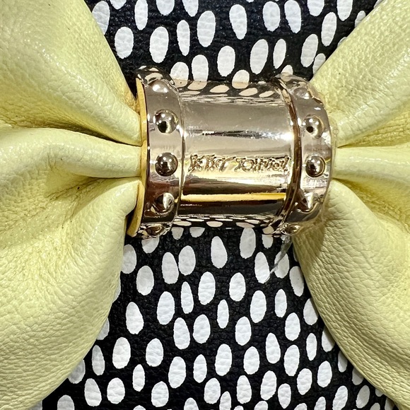 Betsey Johnson Yellow & Black Polka Dot Bow Tote - Picture 7 of 11